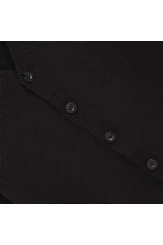 Boys V Neck Knitted Cardigan - 13009 - Black-BLACK - 7