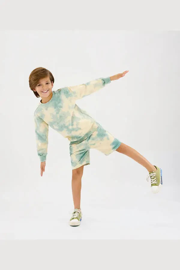 Boys' Washed Green Sweatshirt - 1