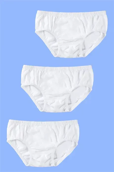 Boys' White Briefs 100% Cotton 3-Pack - 4