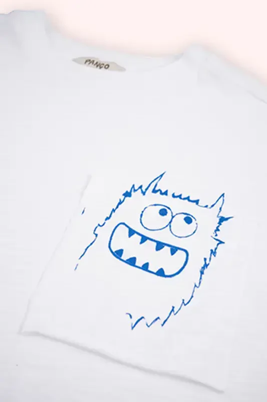 Boy's White Short Sleeve Pocket T-Shirt - 3