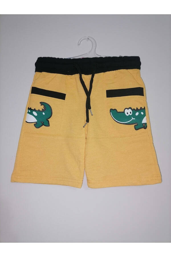 Boys' Yellow Printed Pocket Shorts Capri - 1