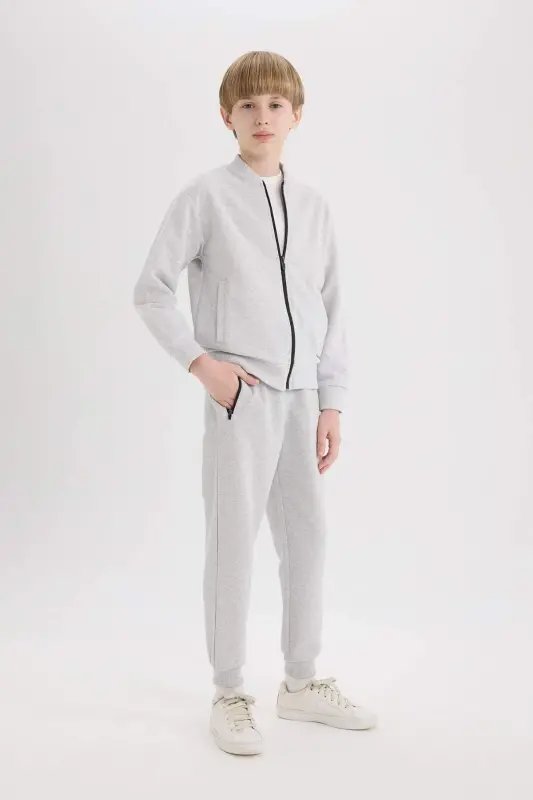 Boys Zippered Fleece Sweatpants B5755a824sp - DEFACTO