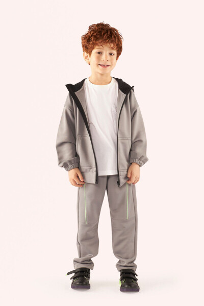 Boys' Zippered Gray Sweatshirt - PANÇO (1)