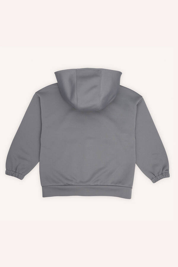 Boys' Zippered Gray Sweatshirt - 4