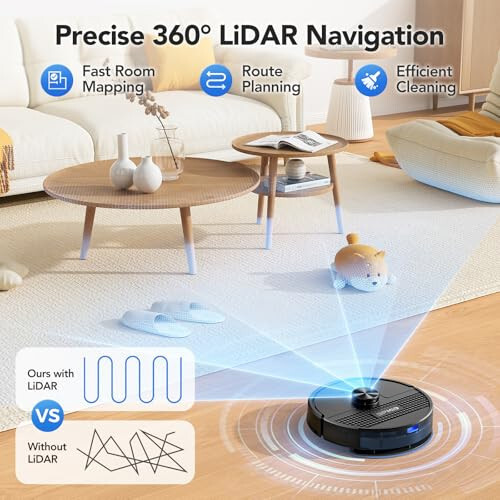 BPMIO Robot Vacuum and Mop Combo 4500Pa Max Suction with LiDAR Navigation Smart Mapping, 145 Min Runtime Customized Cleaning Schedule, Works with Alexa/WiFi/App, Great for Pet Hair, Carpet, Hard Floor - 4