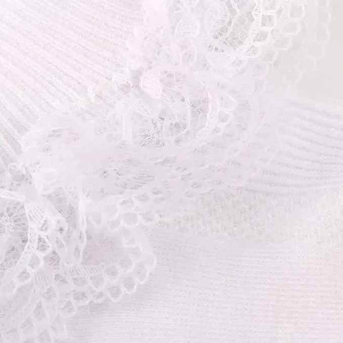 BQUBO Baby Girls Paypoqlar Eyelet Ruffle Dantelli Paypoq Chaqaloq Paypoqlari Yangi tug'ilgan/Go'daklar/Yosh bolalar/Bolalar Frilly Yozgi Yupqa Libos Paypoq - 4