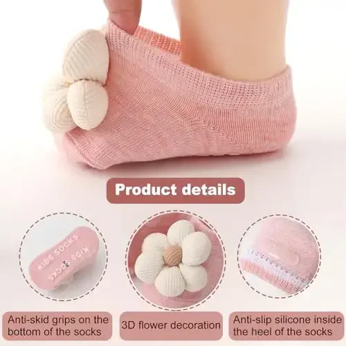 BQUBO Baby Girls Paypoqlar Ko'zoynakli Ruffle Dantelli Paypoq Chaqaloq Paypoqlari Yangi tug'ilgan chaqaloq/go'dak/yosh bolalar/bolalar Frilly Yozgi Yupqa Ko'ylak Paypoq - 5