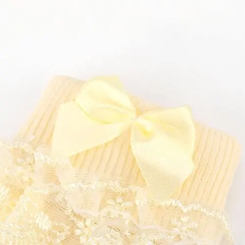BQUBO Baby Girls Socks Eyelet Ruffle Lace Sock Baby Socks Newborn/Infant/Toddlers/Kids Frilly Summer Thin Dress Sock - 6