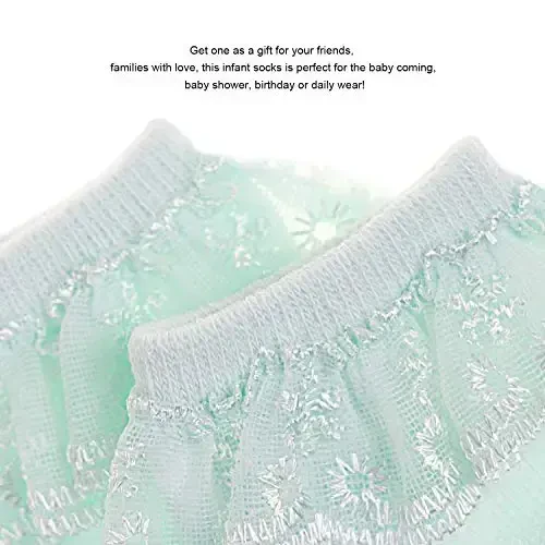 BQUBO Chaqaloq Qizlar Paypoqlari Eyelet Ruffle Dantelli Paypoq Chaqaloq Paypoqlari Yangi Tug'ilgan/Go'dak/Kichkintoylar/Bolalar Frilly Yozgi Yupqa Ko'ylak Paypoq - 4