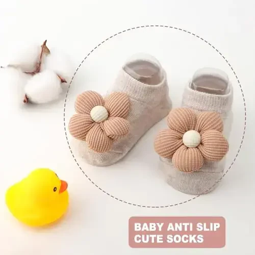 BQUBO Baby Girls Socks Eyelet Ruffle Lace Sock Baby Socks Newborn/Infant/Toddlers/Kids Frilly Summer Thin Dress Sock - 4