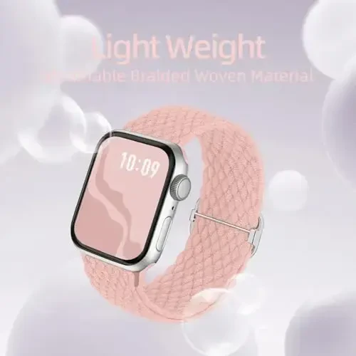 Braided Stretchy Solo Loop Compatible for Apple Watch Band 38mm 40mm 41mm 42mm 44mm 45mm 46mm 49mm for Women Men, Nylon Elastic Straps Wristbands for iWatch Series 10 9 8 7 6 5 4 3 11 Ultra/SE 3 2 1 - 7