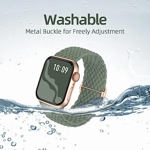 Braided Stretchy Solo Loop Compatible for Apple Watch Band 38mm 40mm 41mm 42mm 44mm 45mm 46mm 49mm for Women Men, Nylon Elastic Straps Wristbands for iWatch Series 10 9 8 7 6 5 4 3 11 Ultra/SE 3 2 1 - 1