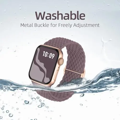 Braided Stretchy Solo Loop Compatible for Apple Watch Band 38mm 40mm 41mm 42mm 44mm 45mm 46mm 49mm for Women Men, Nylon Elastic Straps Wristbands for iWatch Series 10 9 8 7 6 SE 5 4 3 2 Ultra Ultra 2 - BRAIDED (1)