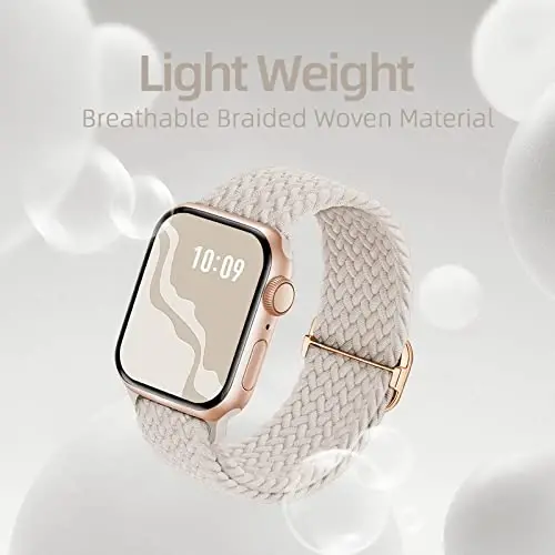 Braided Stretchy Solo Loop Compatible for Apple Watch Band 38mm 40mm 41mm 42mm 44mm 45mm 46mm 49mm for Women Men, Nylon Elastic Straps Wristbands for iWatch Series 11/10 9 8 7 6 5 4 3 SE/Ultra 3 2 1 - 5