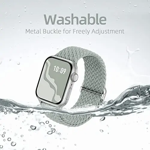 Braided Stretchy Solo Loop Compatible for Apple Watch Band 38mm 40mm 41mm 42mm 44mm 45mm 46mm 49mm for Women Men, Nylon Elastic Straps Wristbands for iWatch Series 11/10 9 8 7 6 5 4 3 SE/Ultra 3 2 1 - 4