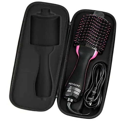 Brappo Hard Portable Travel Case compatibility Revlon One-Step Volumizer Original 1.0 Hair Dryer and Hot Air Brush.(Case Only) (Black) - 1