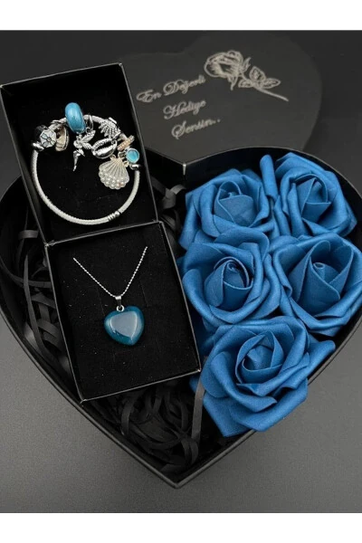 Браслет и колье из натурального камня Подарочный набор для любимого человека, супруги, друга, матери, день рождения, день святого Валентина - MASALSI CONCEPT