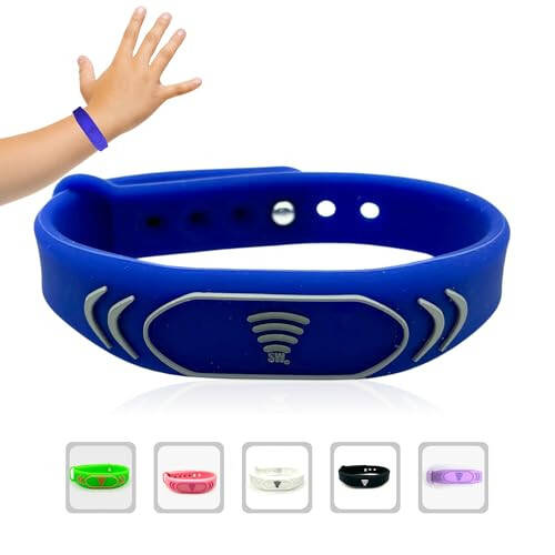 Браслет Sharewear Adjustable Child Safety ID Smart Band: водонепроницаемый браслет с бесплатным цифровым профилем. Бесконечная настройка, подписки не требуются. Путешествия, медицинские оповещения и пищевая аллергия. (синий) - 7