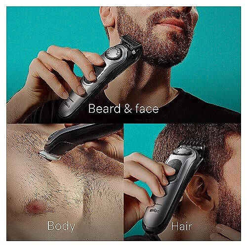 Braun All-in-One Style Kit Series 7 7440, Holiday Gifts for Men, Shaving Kit with 12-in-1 Trimmer for Beard, Body, Manscaping, Hair Clippers & More - 3