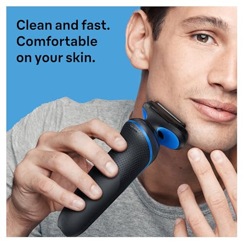 Braun Electric Shaver for Men, Series 5 5150cs, Wet & Dry Shave, Turbo Shaving Mode, Foil Shaver, with Beard Trimmer, Body Groomer and Charging Stand, Blue - 11