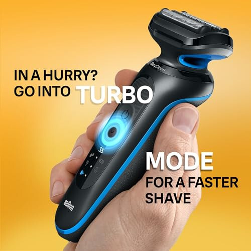 Braun Electric Shaver for Men, Series 5 5150cs, Wet & Dry Shave, Turbo Shaving Mode, Foil Shaver, with Beard Trimmer, Body Groomer and Charging Stand, Blue - 5