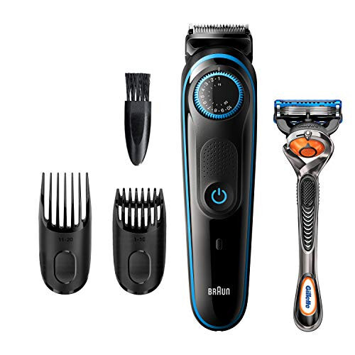 Braun Sakal Düzeltici BT5240, Erkekler İçin Saç Kesme Makinesi, Gillette ProGlide Jilet ile Kablosuz ve Şarj Edilebilir - 1