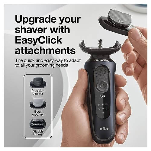 Braun Series 6 6046cs Electric Razor for Men, Wet & Dry, Electric Razor, Rechargeable, Cordless Foil Shaver with Charging Stand, Travel Case and Precision Trimmer, Black - 7