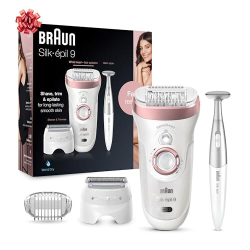 Braun Silk-épil 9 9-890, Kadınlar İçin Yüz Kıllarını Alma, Kıl Alma Cihazı, Bikini Tıraşı, Kadın Tıraşı Islak & Kuru, Kablosuz ve 7 Ekstra - 7