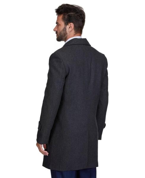 Brave man Men's Double Breasted Pea Coat Wool Blend Dress Pea coat Charcoal - 3