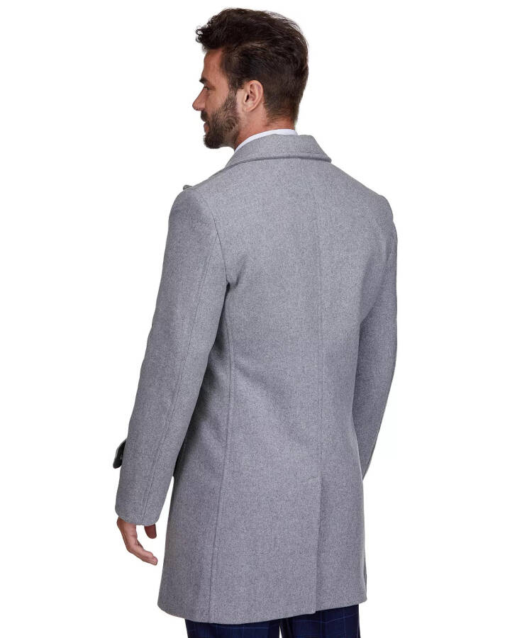 Brave man Men's Double Breasted Pea Coat Wool Blend Dress Pea coat Light grey - 4