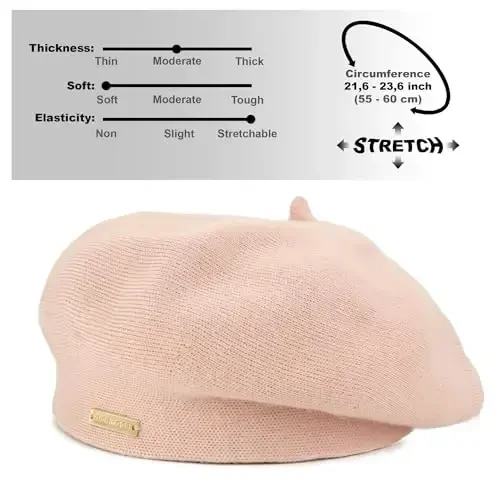 Braxton Beret - Ayollar uchun issiq astarli jun angora trikotaj beretlari - Fransuz Parij shlyapasi - 4