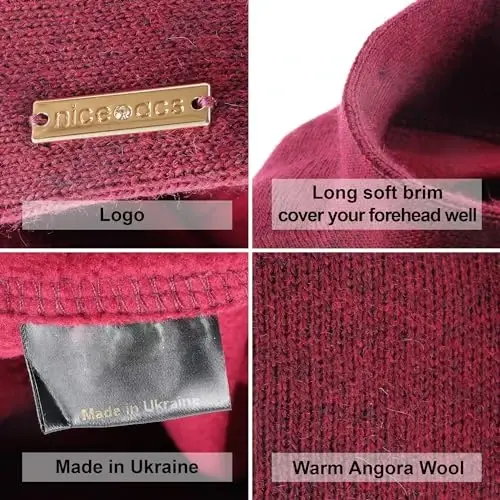 Braxton Beret - Issiq astarli jun angora trikotaj beretlari - Ayollar uchun fransuzcha Parij shlyapasi - 4