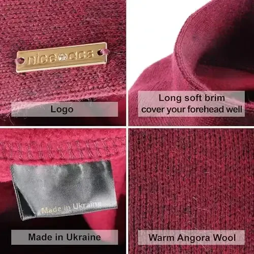 Braxton Beret - Issiq astarli jun angora trikotaj beretlari - Ayollar uchun fransuzcha Parij shlyapasi - 4