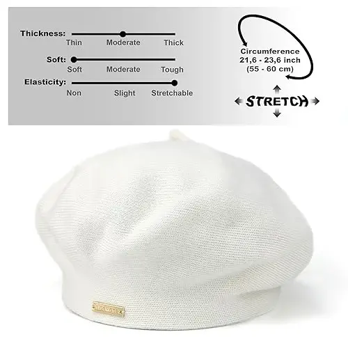 Braxton Beret - Issiq astarli jun angora trikotaj beretlari - Ayollar uchun frantsuzcha Parij shlyapasi - 5
