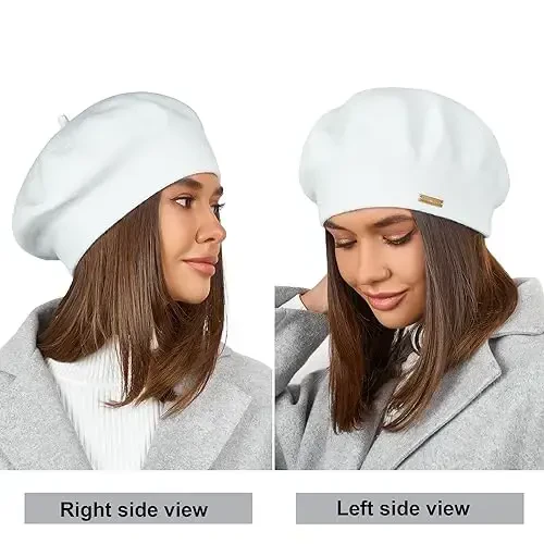 Braxton Beret - Issiq astarli jun angora trikotaj beretlari - Ayollar uchun frantsuzcha Parij shlyapasi - 3