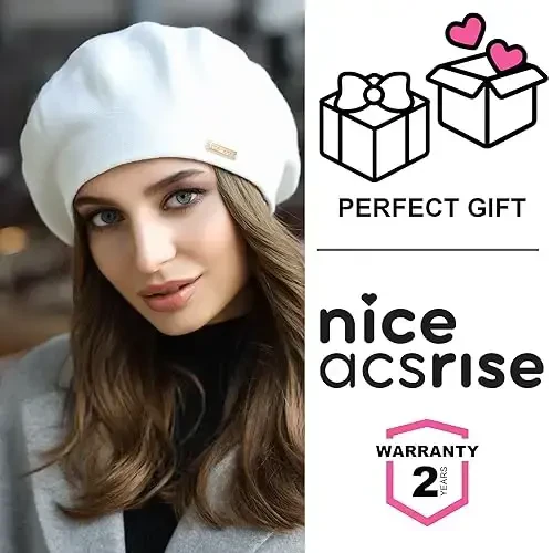 Braxton Beret - Issiq astarli jun angora trikotaj beretlari - Ayollar uchun frantsuzcha Parij shlyapasi - 7