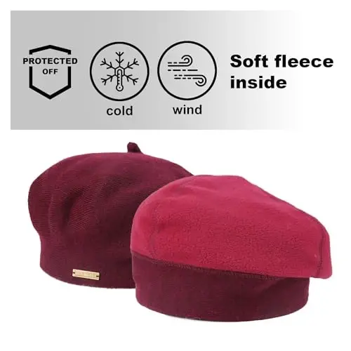 Braxton Beret - Warm Lined Wool Angora Knit Berets - French Paris Hat for Women - 2