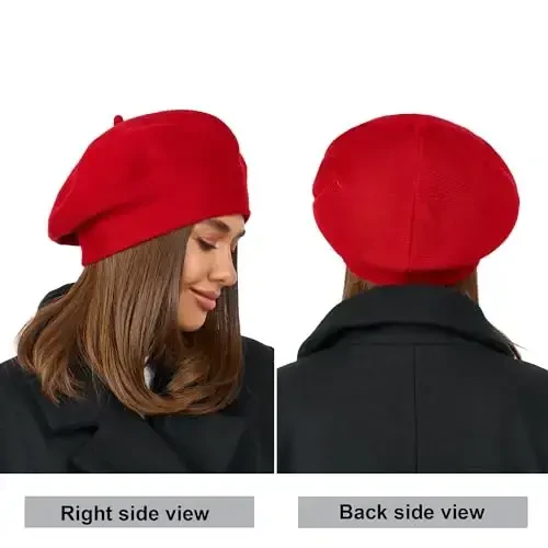 Braxton Beret - Warm Lined Wool Angora Knit Berets - French Paris Hat for Women - 3