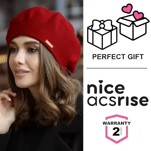 Braxton Beret - Warm Lined Wool Angora Knit Berets - French Paris Hat for Women - 7