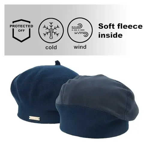 Braxton Beret - Warm Lined Wool Angora Knit Berets - French Paris Hat for Women - 2