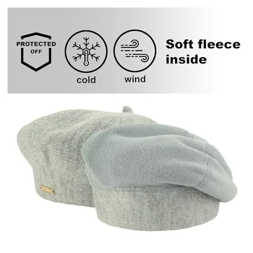 niceacsrise Beret - Warm Lined Wool Angora Knit Berets - French Paris Hat for Women - 3