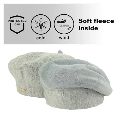 Braxton Grey - Warm Lined Wool Angora Knit Berets - French Paris Hat for Women - 3