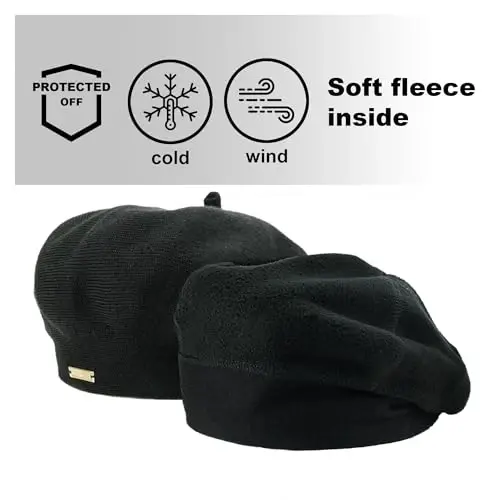 Braxton Qora Bereti - Issiq astarli jun Angora triko Bereti - Ayollar uchun frantsuz parij shlyapasi - 2