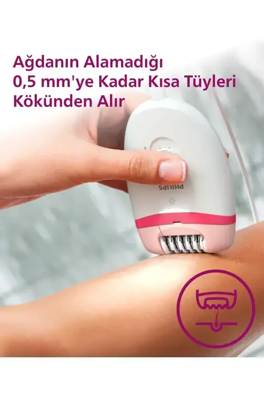 BRE255/05 Kablolu Epilatör,Bacak İçin Kullanım,Işık Özellikli,3 Ek Parçalı,2 Hız Ayarı - 2