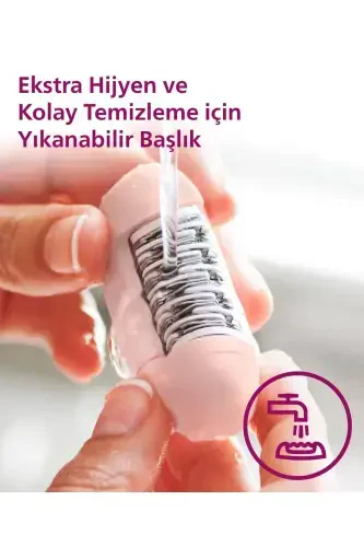 BRE255/05 Kablolu Epilatör,Bacak İçin Kullanım,Işık Özellikli,3 Ek Parçalı,2 Hız Ayarı - 6