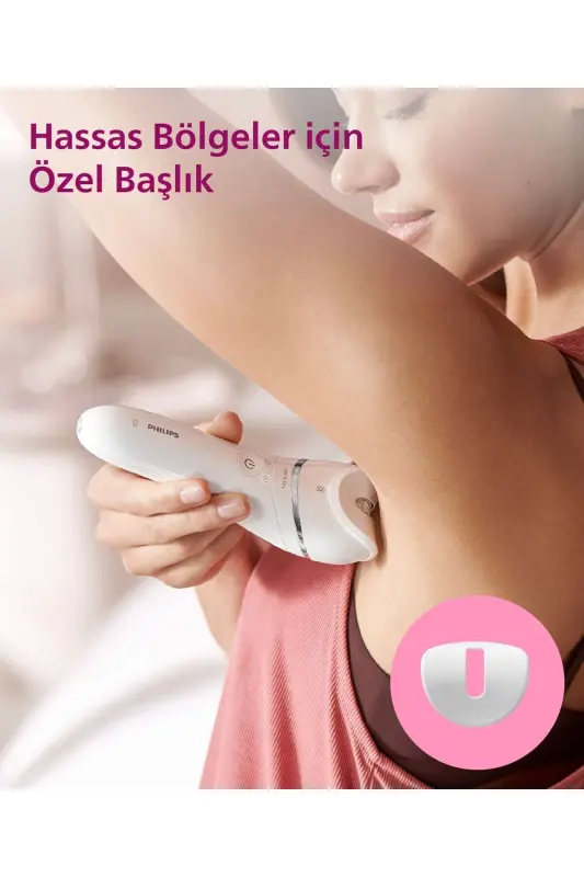 BRE700/05 Epilator (Face+Underarm+Bikini Area+Leg) Wet-Dry, Illuminated, Cordless - 6