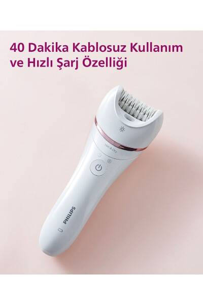 BRE700/05 Epilator (Face+Underarm+Bikini Area+Leg) Wet-Dry, Illuminated, Cordless - 4