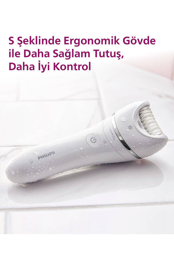 BRE700/05 Epilator (Face+Underarm+Bikini Area+Leg) Wet-Dry, Illuminated, Cordless - 9