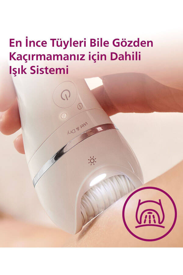 BRE720/05 Epilator (Face+Underarms+Bikini Area+Legs) Wet & Dry, Illuminated, Cordless - 5