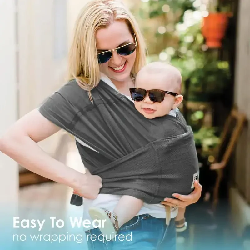 Breeze Baby K'dan Baby Carrier, #1 Easy Pre-Wrapped Baby Sling Gift | Nafas oladigan 100% paxta to'ri | Go'daklar uchun qo'llarsiz o'rash | Uzuklar yoki tokalar yo'q | Yangi tug'ilgan chaqaloqlardan 35 funtgacha bo'lgan bolalar uchun (O'lcham jadvaliga qarang) - 6